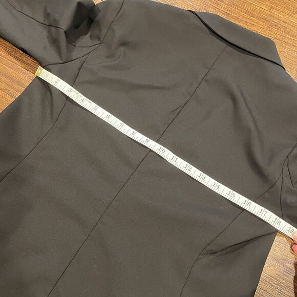 J. Jill Blazer Jacket Sz 10 Black Wool Two-Button Lightweight Academia Workwear - Picture 7 of 12